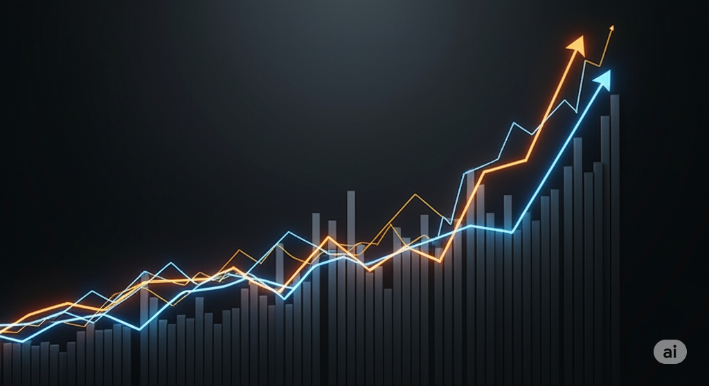 Charts showing business growth