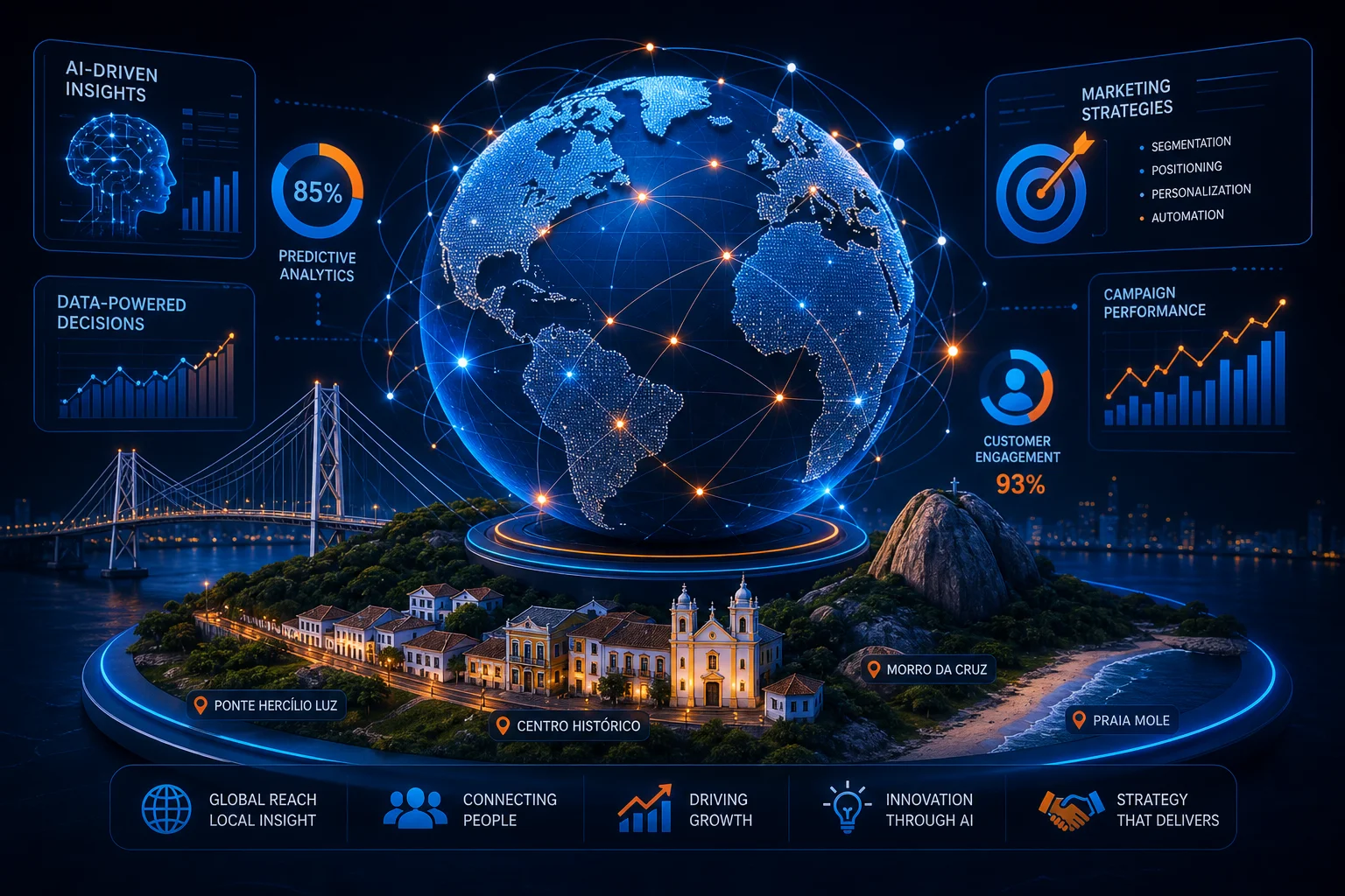 Cómo funciona el marketing con IA para startups de Florianópolis y empresas globales