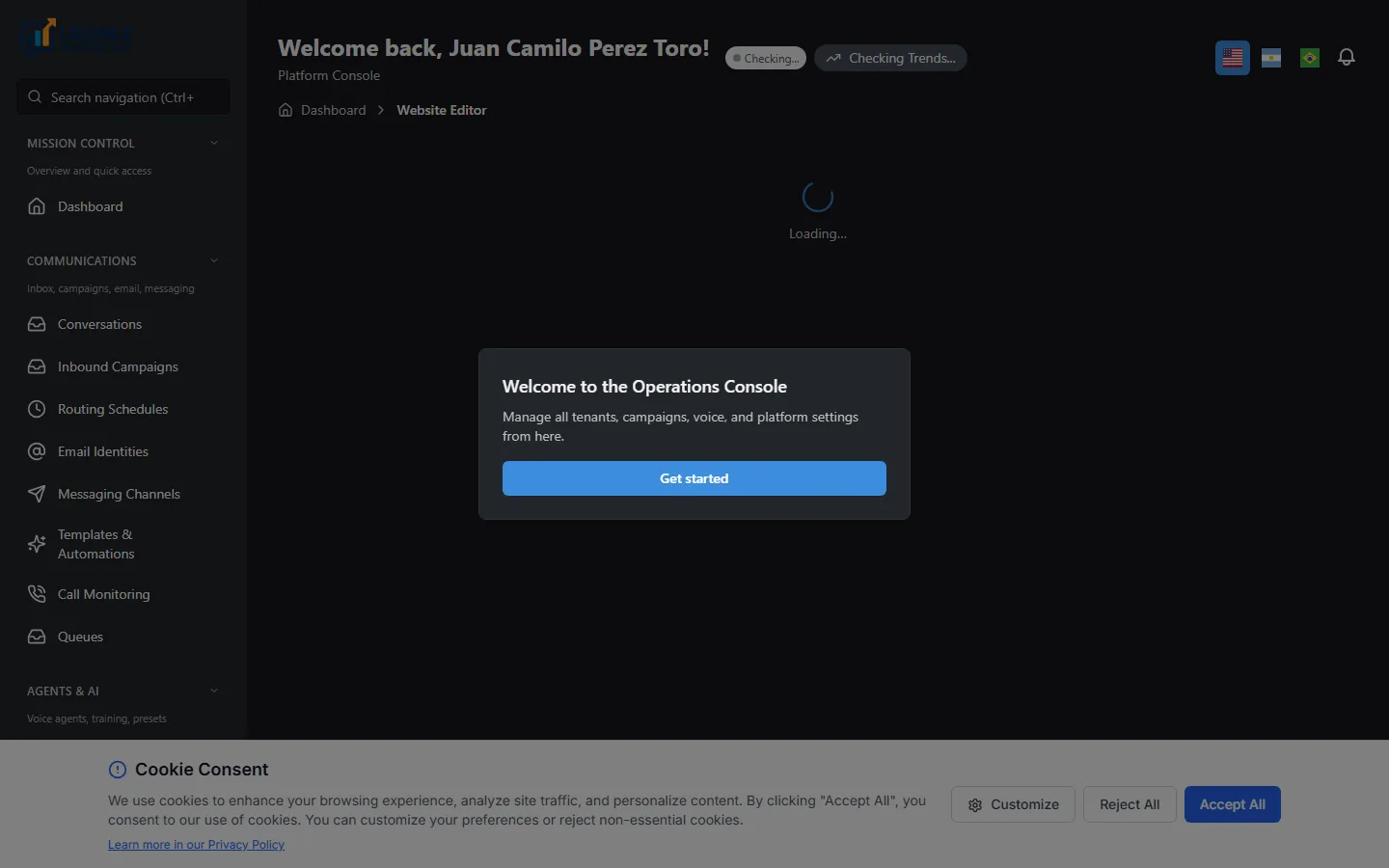 Websites + CMS product screenshot