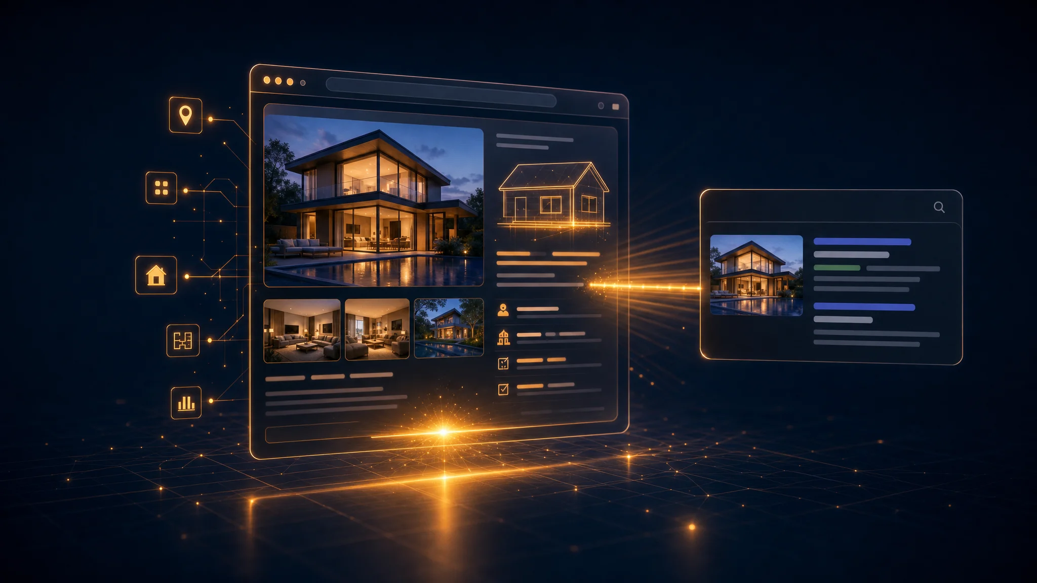 Server rendered real estate listing search and detail pages